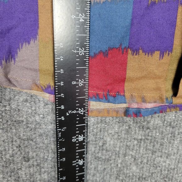Vintage DIANE VON FURSTENBERG Multicolor Artsy Geometric Button Up Top SIZE 12 - Picture 6 of 11